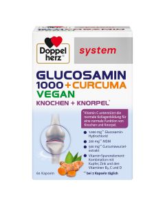 Doppelherz®system Glukozamin 1000 + Kurkuma Vegan, 60 kapsula