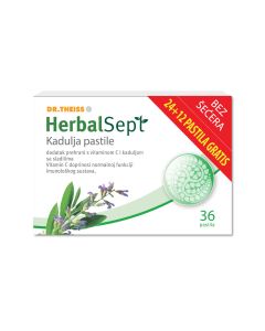 HerbalSept Kadulja pastile bez šećera, 24 + 12 kom PROMO