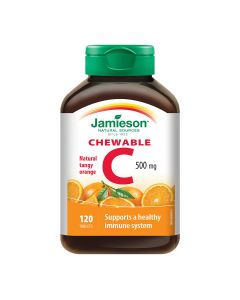 Jamieson Vitamin C 500 mg tablete za žvakanje s prirodnim okusom naranče 120 tableta za žvakanje