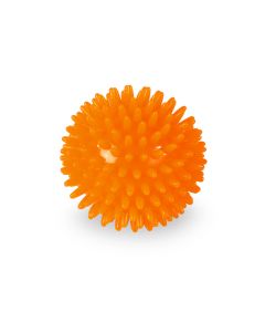 Jež loptica 6 cm narančasta 1 kom, bodljikava masažna loptica za senzoričke vježbe šake, prstiju, laganu masažu i poticanje cirkulacije.