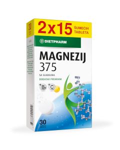 Dietpharm Magnezij 375, 2x15 šumećih tableta 