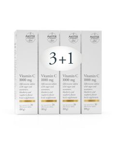 Master of Pharmacy Vitamin C 1000 mg PROMO 3+1, 4 x 20 šumećih tableta