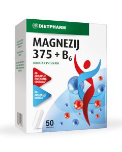 Dietpharm Magnezij 375 + B6 kapsule 50 kapsula