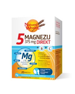 Natural Wealth 5 Magnezij DIREKT 375 mg +B+C, 20 vrećica