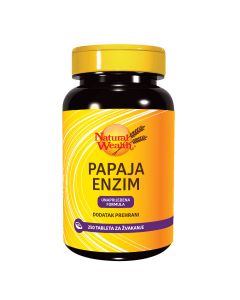 Natural Wealth Papaja Enzim, 250 tableta za žvakanje