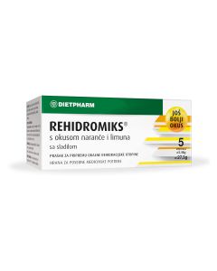 Dietpharm Rehidromiks® prašak za pripremu oralne rehidraijske otopine s okusom naranče i limuna sa sladilom, 5 vrećica