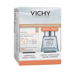 Vichy Capital Soleil UV-Age Tonirani Vodeni fluid protiv fotostarenja SPF50+ i Mineral 89 Booster -PROMO