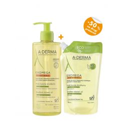 A-Derma Exomega Control emolijentno ulje za tuširanje, 500 ml + Refill, 500 ml PROMO