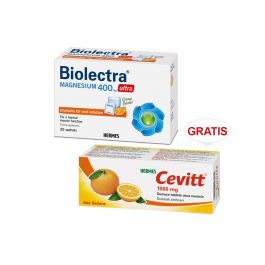 Biolectra Magnezij 400 Ultra šumeće granule + Cevitt 1000 mg naranča GRATIS