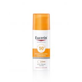 Eucerin Photoaging Control CC tonirana krema za zaštitu lica od sunca, srednje tamna nijansa SPF 50+