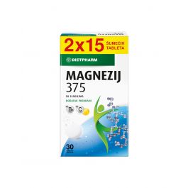 Dietpharm Magnezij 375, 2x15 šumećih tableta