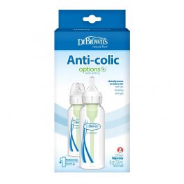 Dr.Brown's Options+ paket sa 2 polipropilenske bočice 250 ml usko grlo, CLASSIC/ROZA/PLAVA/LJUBIČASTA