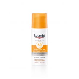 Eucerin Photoaging Control tinted gel-krema za zaštitu kože lica od sunca SPF 50+, srednje tamna nijansa SPF 50+