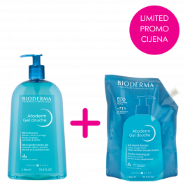 Bioderma Atoderm Gel de douche, 1000 ml + refill 1000 ml