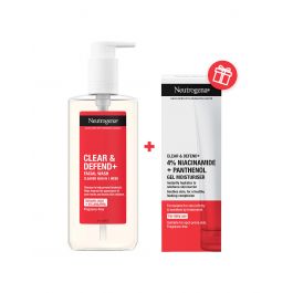 Neutrogena Clear & Defend+ kupka za čišćenje lica + Clear & Defend+ hidratantna gel krema GRATIS (ROK 09/26)