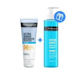 Neutrogena® Ultra Sheer Invisible hidratantna krema SPF50 i Hydro Boost vodeni gel za čišćenje lica GRATIS